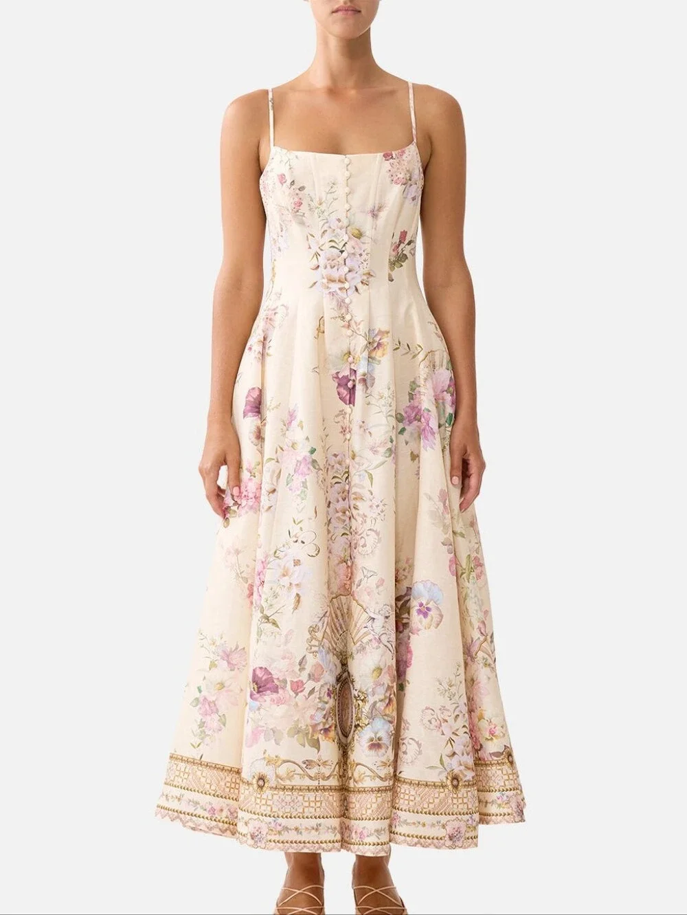 Camilla corset dress with long flared skirt In Adorned in aranjuez - Picture 1 of 15